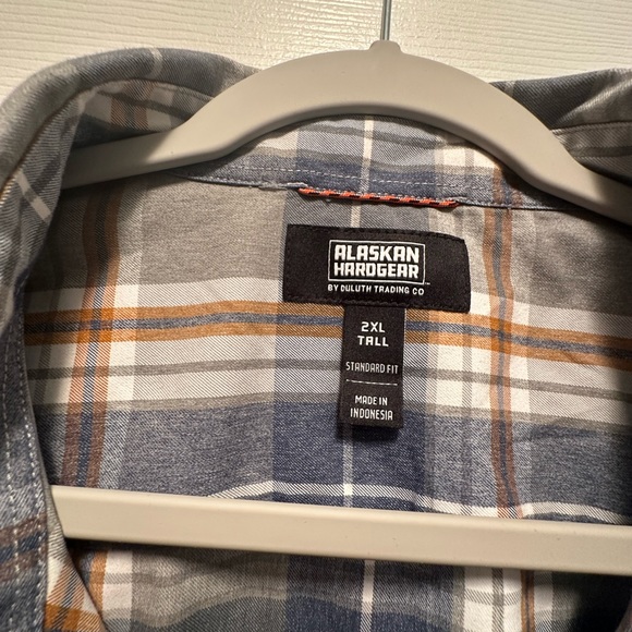 Chemise Alaskan Hardgear Duluth Trading Co. Homme XL - Manches Courtes Gris à Carreaux